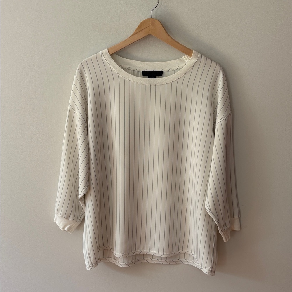 Maison Cinqcent Pinstripe Top Ivory Black Size Medium